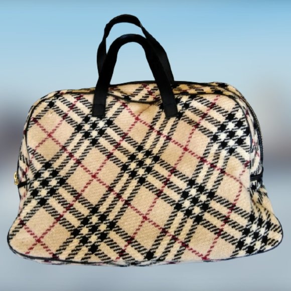 BURBERRY Bowler BAG Nova Plaid, Leather & Wool - Authentic! - Picture 2 of 12